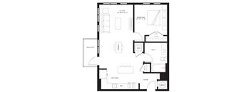 A black and white image of a house floor plan.