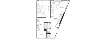 Platform One Bedroom Floorplan - Illini