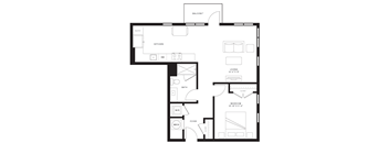 A black and white image of a floor plan for a home.