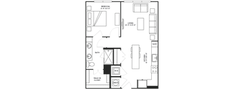 Platform One Bedroom Floorplan - Keystone