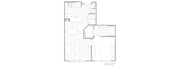 Lake Boone 1BR floor plan