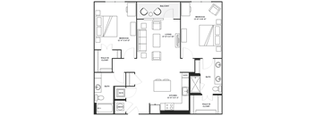 Platform Two Bedroom Floorplan - Pacific Surfliner