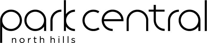 The image shows the text "park central north hills" in a large, bold font.