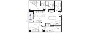 a floor plan of a home with multiple bedrooms and a living room