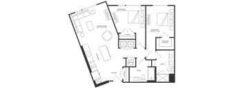 Channel House 2BR Floorplan - Pelican
