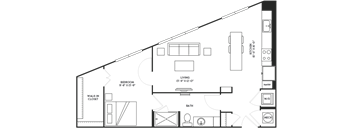 Platform One Bedroom Floorplan - Piedmont