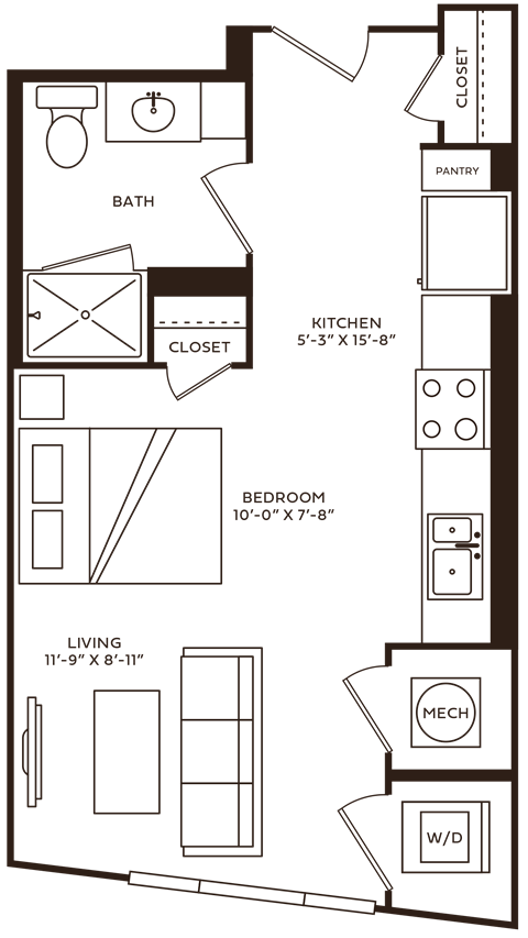 a diagram of a living room with furniture and a window