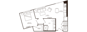 a screenshot of a plan of a house with icons and diagrams on a black background