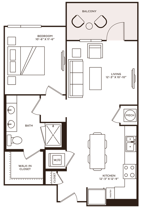 a diagram of a living room with furniture and a window