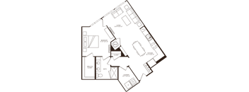 a diagram of a house with a projection screen on top of it