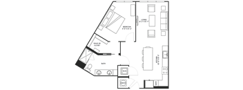 Platform One Bedroom Floorplan - Saluki