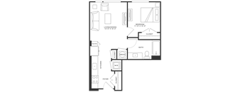 Channel House 1BR Floorplan - Scoter