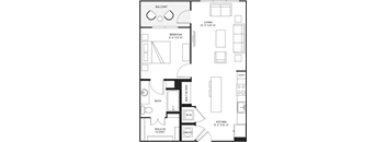 One-bedroom floorplan