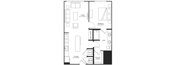 One-bedroom floorplan