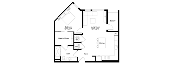 one-bedroom floorplan