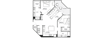 Platform Two Bedroom Floorplan - Valley Flyer