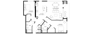 Venable 2BR Floorplan - Rigsbee