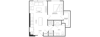 Channel House 1BR Floorplan - Wigeon