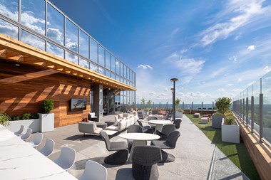 Rooftop terrace with panoramic views of Raleigh