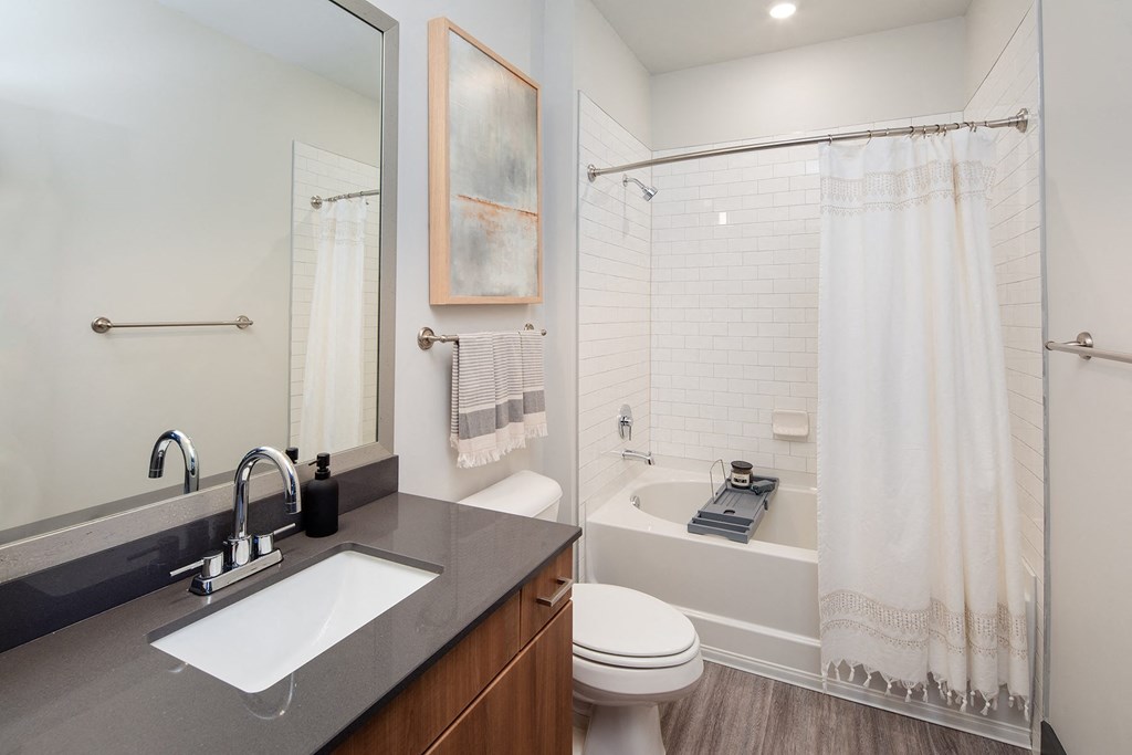 a bathroom with a sink and a toilet and a shower