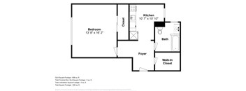 Floor Plan 1 1BR 1BA
