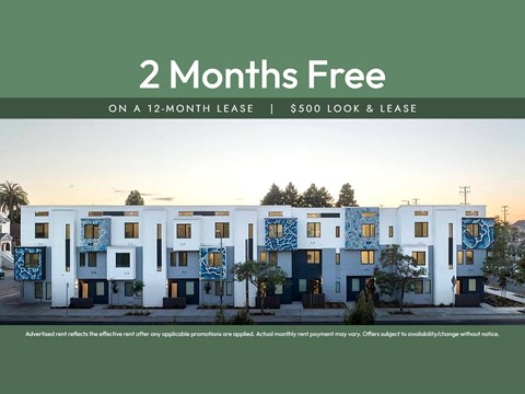 A building advertises a 2 months free offer on a 12-month lease for a $500 look and lease.