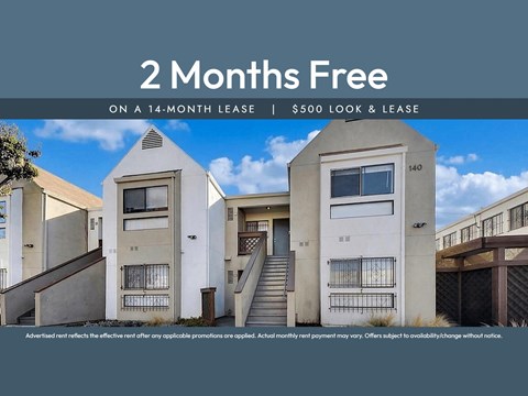 A promotional image for a 14-month lease with a $500 look and lease offer.