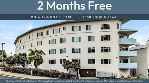 A building advertises a 2 months free on a 12-month lease deal.