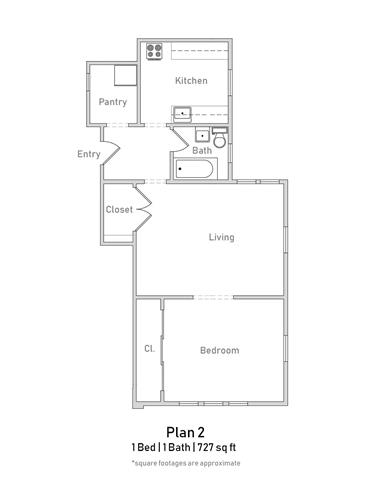 1 Bedroom - Large - Plan 2