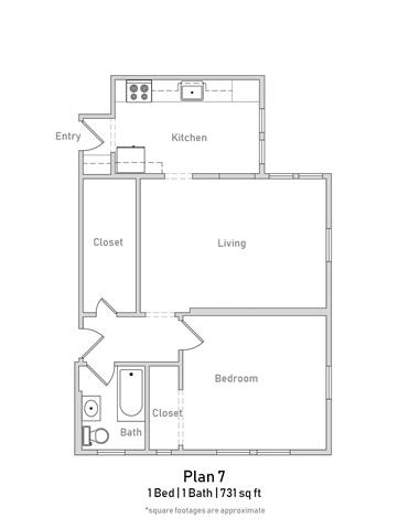 1 Bedroom - Large - Plan 7