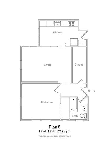 1 Bedroom - Large - Plan 8