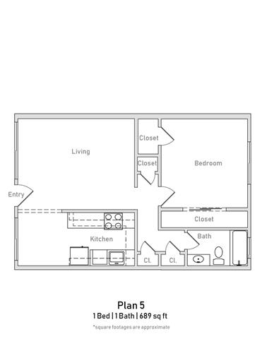 1 Bedroom - Large - Plan 6