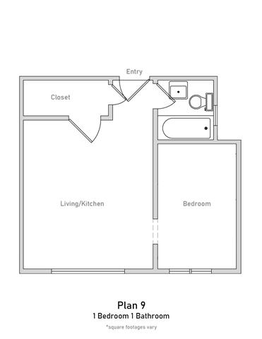 Junior 1 Bedroom - Plan 9