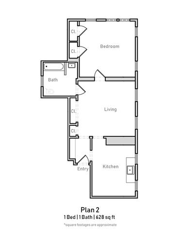 1 Bedroom - Plan 2