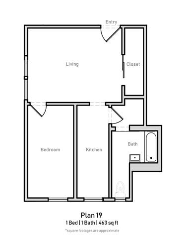1 Bedroom - Plan 19