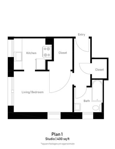 Floor Plan 1 Studio 1BA