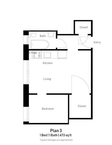 Floor Plan 3 1BR 1BA