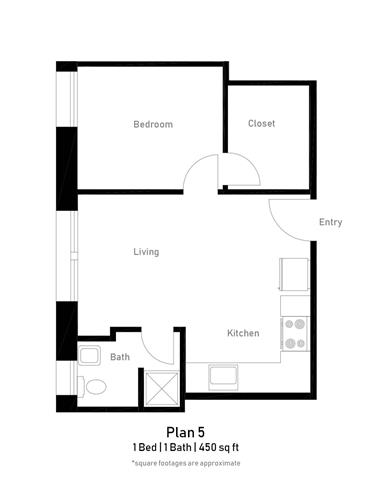 Floor Plan 5 1BR 1BA