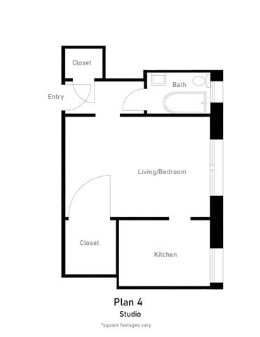 Floor Plan 4 Studio 1BA