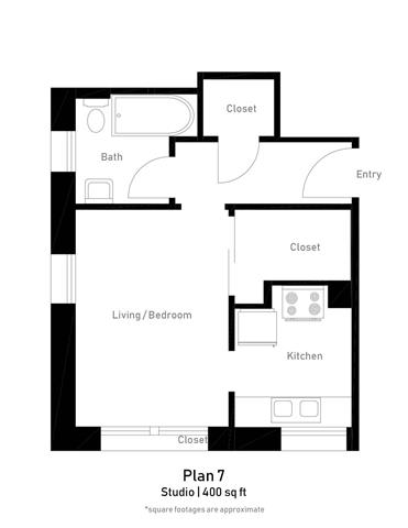 Floor Plan 7 Studio 1BA
