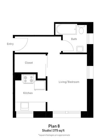 Floor Plan 8 Studio 1BA