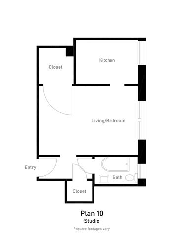 Floor Plan 10 Studio 1BA