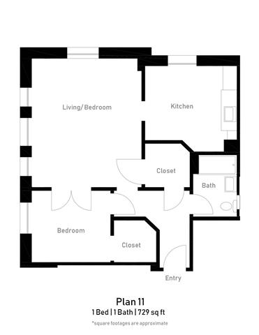 Floor Plan 11 1BR 1BA Large