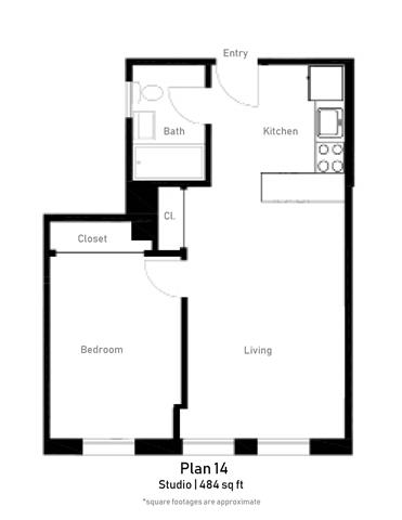 Floor Plan 14 1BR 1BA