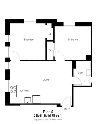 Floor Plan 4 2BR 1BA