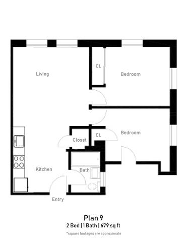 Floor Plan 9 2BR 1BA