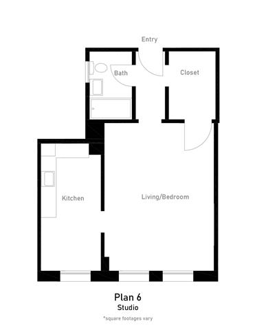 Floor Plan 6 Studio 1BA