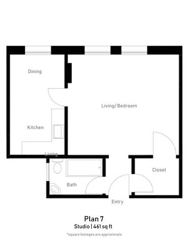 Floor Plan 7 Studio 1BA
