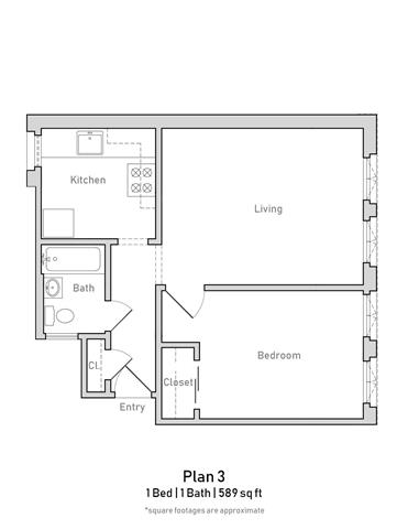 1 Bedroom - Plan 3