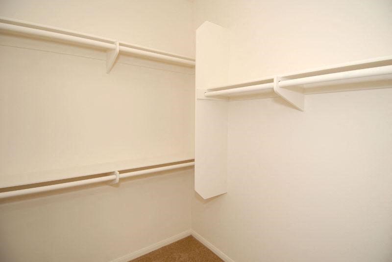 Walk in closet, with shelves